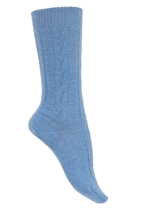 Chaussettes laine alpaga et mérinos à torsades