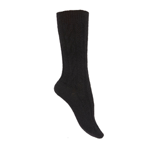 Chaussettes laine alpaga et mérinos à torsades