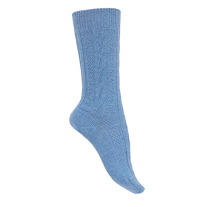 Chaussettes laine alpaga et mérinos à torsades