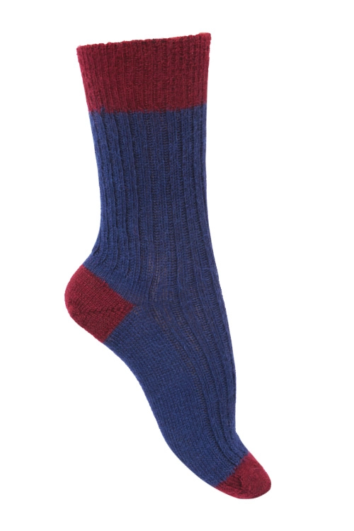 Chaussettes chaudes laine mohair sante bicolores se A