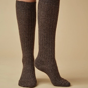 Chaussettes sans couture laine mohair et yack hautes