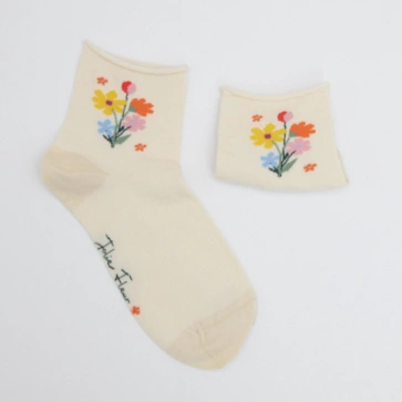 Chaussettes en coton jolies fleurs