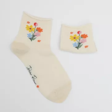 Chaussettes en coton jolies fleurs