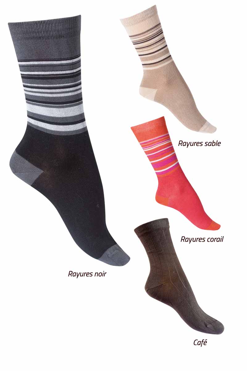 Chaussettes Fil d'Écosse Bonnes affaires Rayures