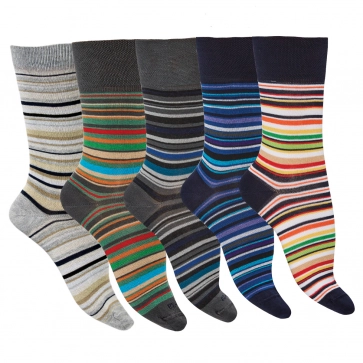 Chaussettes fil d'écosse bio à rayures