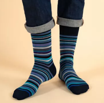 Chaussettes fil d'écosse bio à rayures