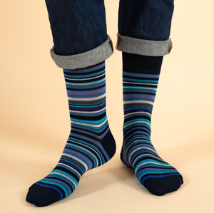 Chaussettes fil d'écosse bio à rayures