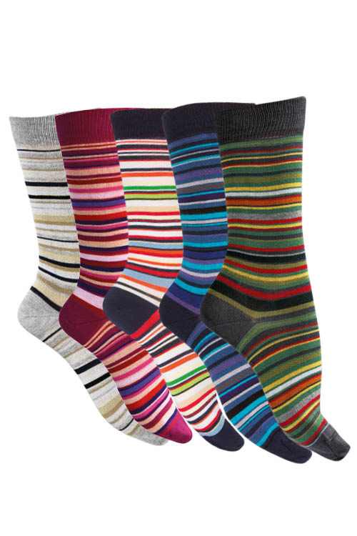 Chaussettes coton fil d'écosse à rayures