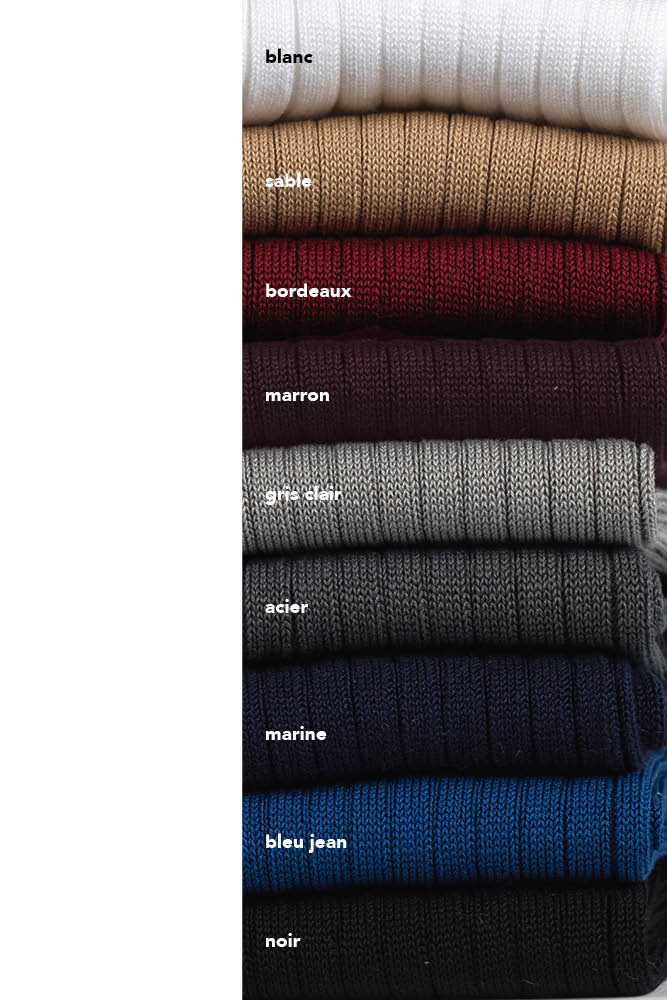 Chaussettes fil ecosse sans elastique couleurs