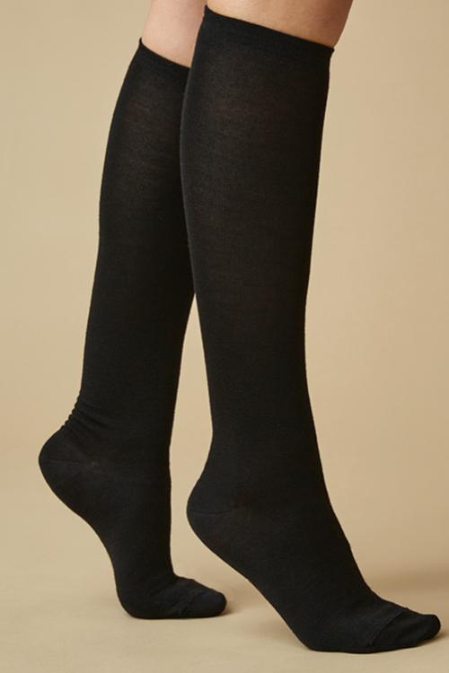 Chaussettes hautes laine mérinos et soie