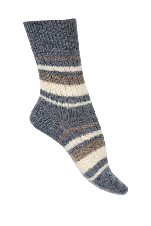 Chaussettes laine Mohair rayures multicolores