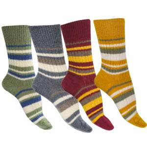 Chaussettes laine Mohair rayures multicolores