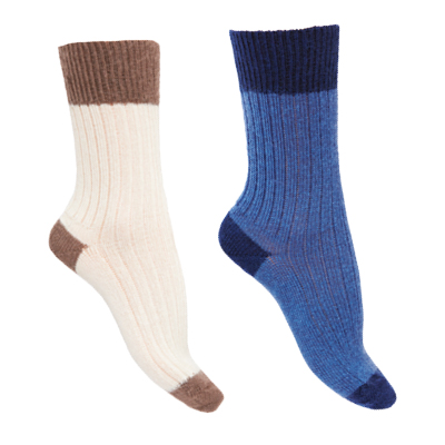 Chaussettes laine mohair bicolores