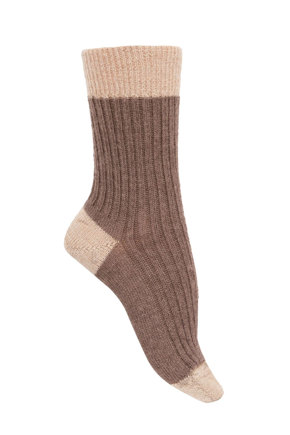 Chaussettes sans élastique laine mohair santé bicolores