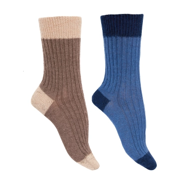 Chaussettes laine mohair santé bicolores