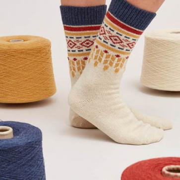 Chaussettes laine recyclée jacquard