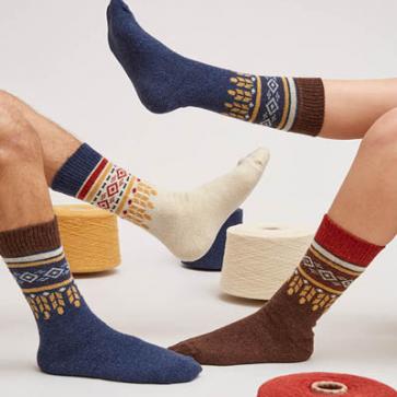 Chaussettes laine recyclée jacquard