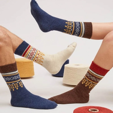 Chaussettes laine recyclée jacquard