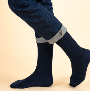 Chaussettes sans élastique laine mérinos et soie santé