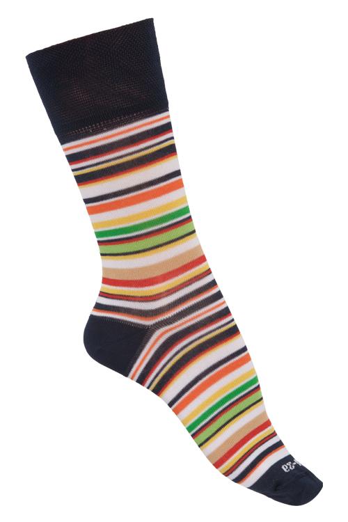 Chaussettes sans couture fil d'écosse bio à rayures