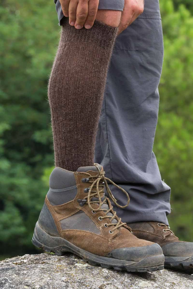 Chaussettes sans couture laine mohair et yack hautes