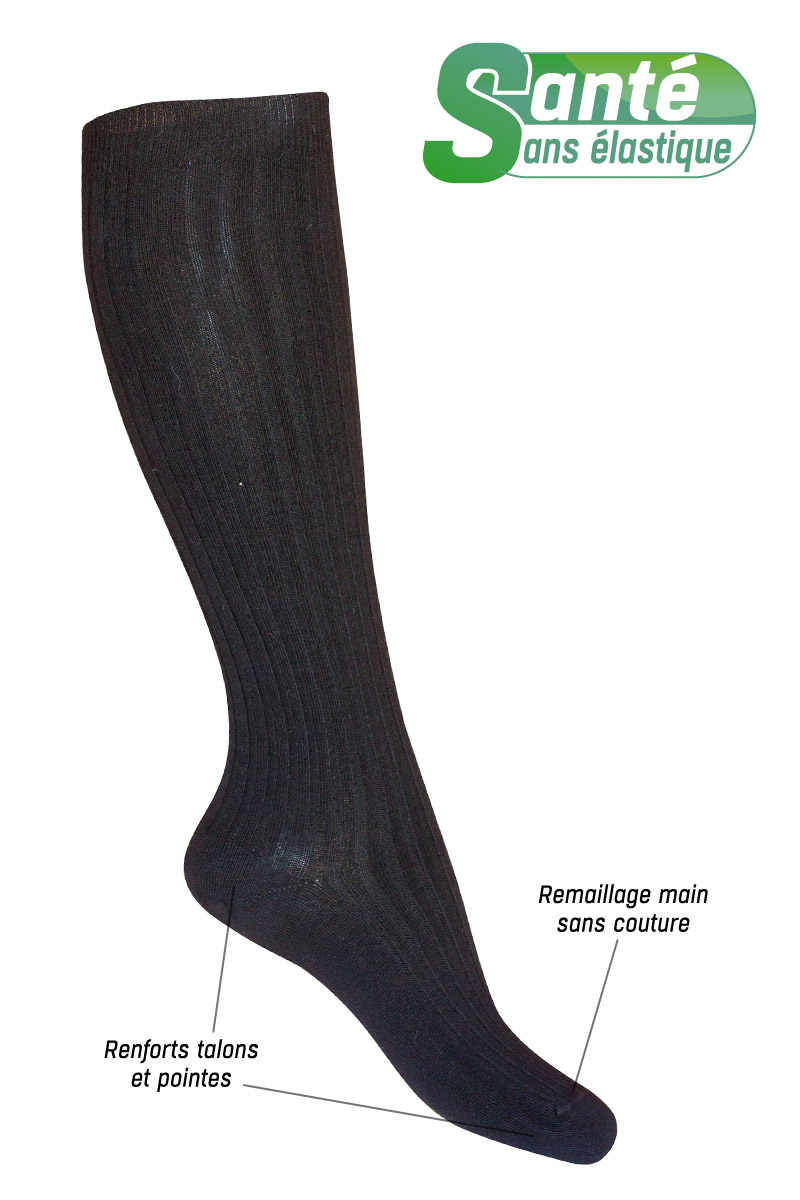 Chaussettes sans élastique coton hautes