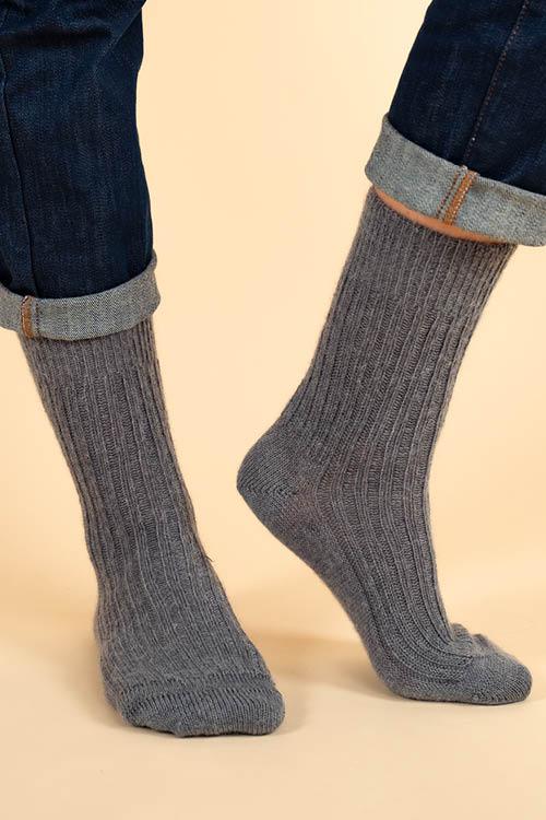 Chaussettes sans élastique laine mohair santé