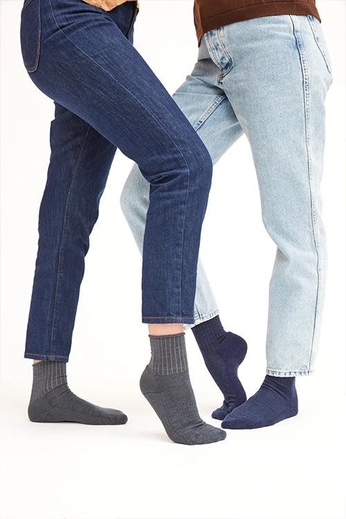 Chaussettes bouclettes en laine mérinos et soie santé ultra-solides