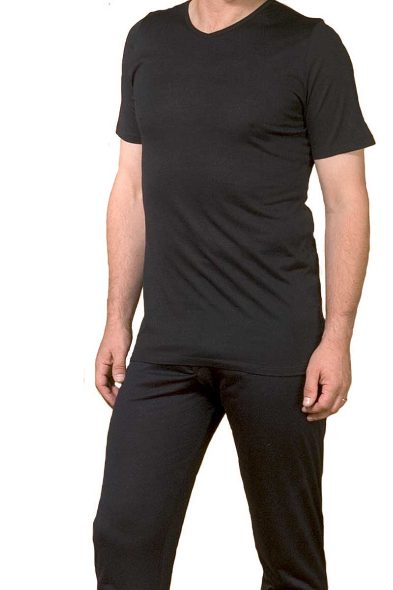 Chemise manches courtes Col V Homme