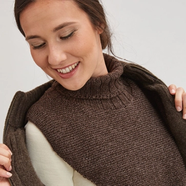 Col mixtes en duvet de yack, mérinos et soie 