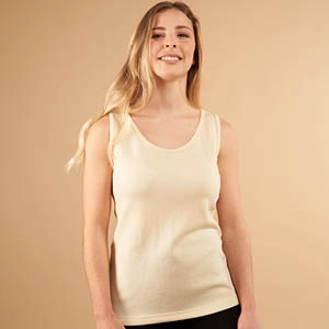 Sous-vêtement laine sans manches col rond   