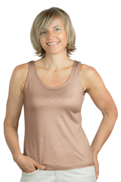 Chemise soie sans manche