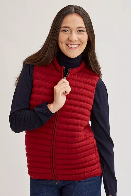 Doudoune sans manche femme medoue.ROUGE