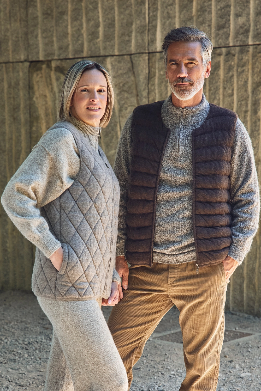 Doudoune sans manches en duvet de yack pour homme