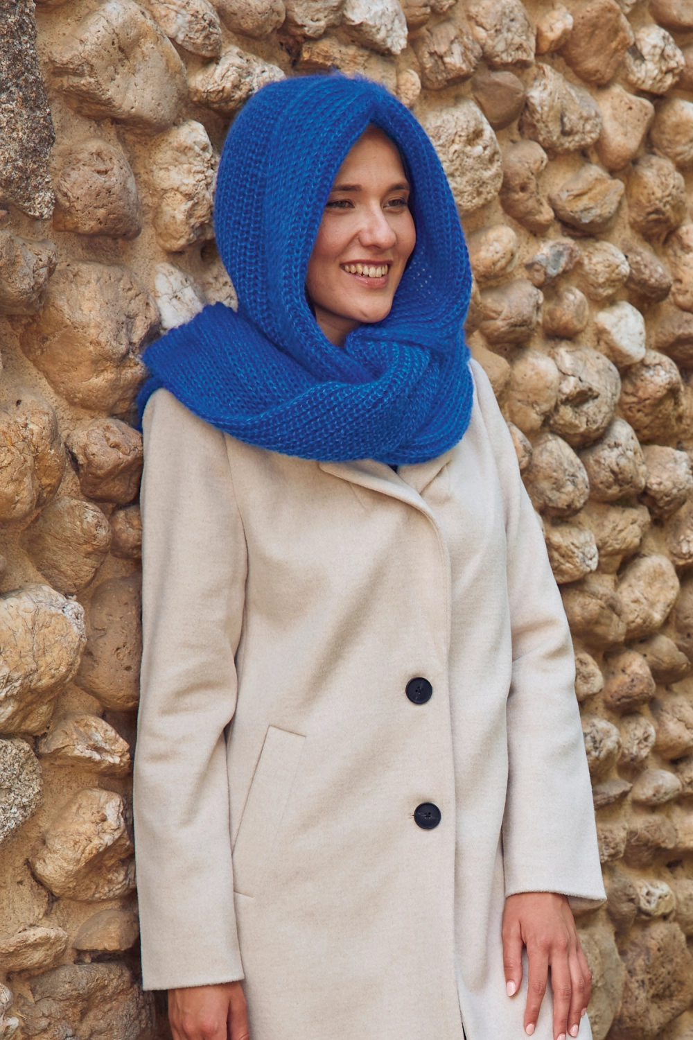 Écharpe capuche en laine