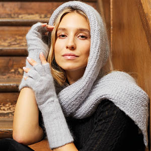Écharpe capuche en laine pour femme