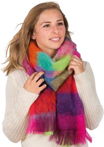 Grande echarpe laine mohair et soie écossaise