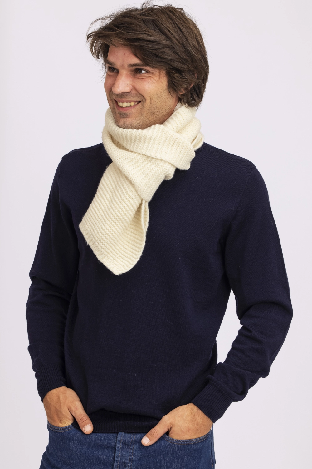 Echarpe laine recyclee homme bobaimee 2