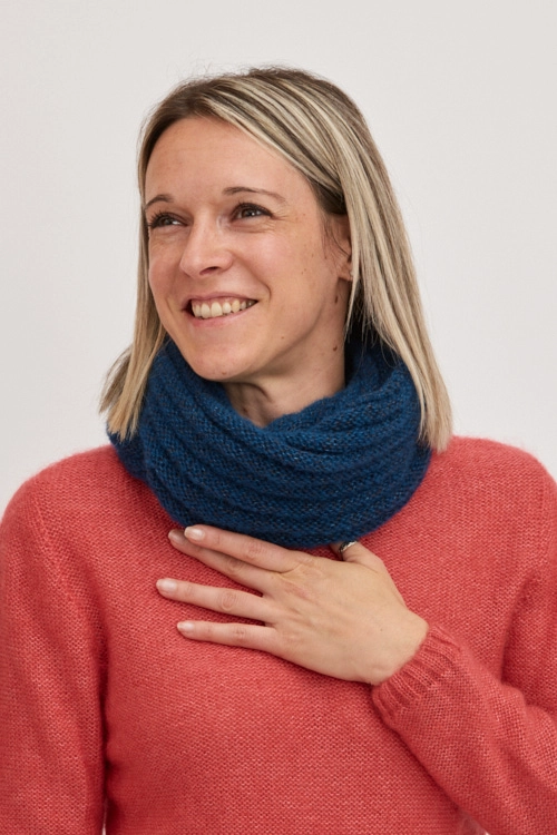 Snood en mohair et soie et yack