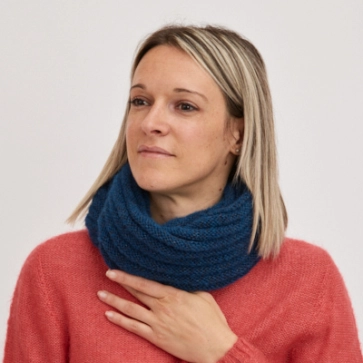 Snood en duvet de mohair et soie et yack