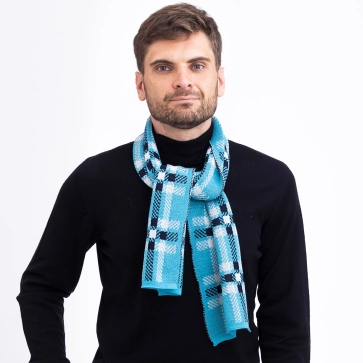 &Eacute;charpe en laine m&eacute;rinos jacquard pour homme
