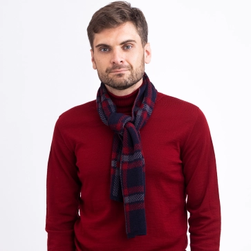 Écharpe en laine mérinos jacquard pour homme