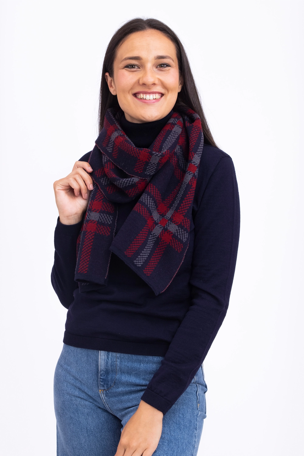 Écharpe en laine mérinos jacquard pour femme