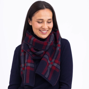Grande écharpe en laine mérinos jacquard pour femme