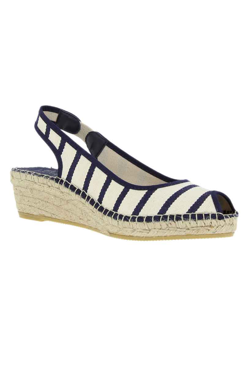 Espadrilles Féminines ecru/marine Bonnes affaires