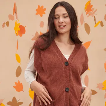 Gilet en laine mohair et soie cosy pour femme