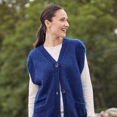 Gilet en laine mohair et soie cosy pour femme