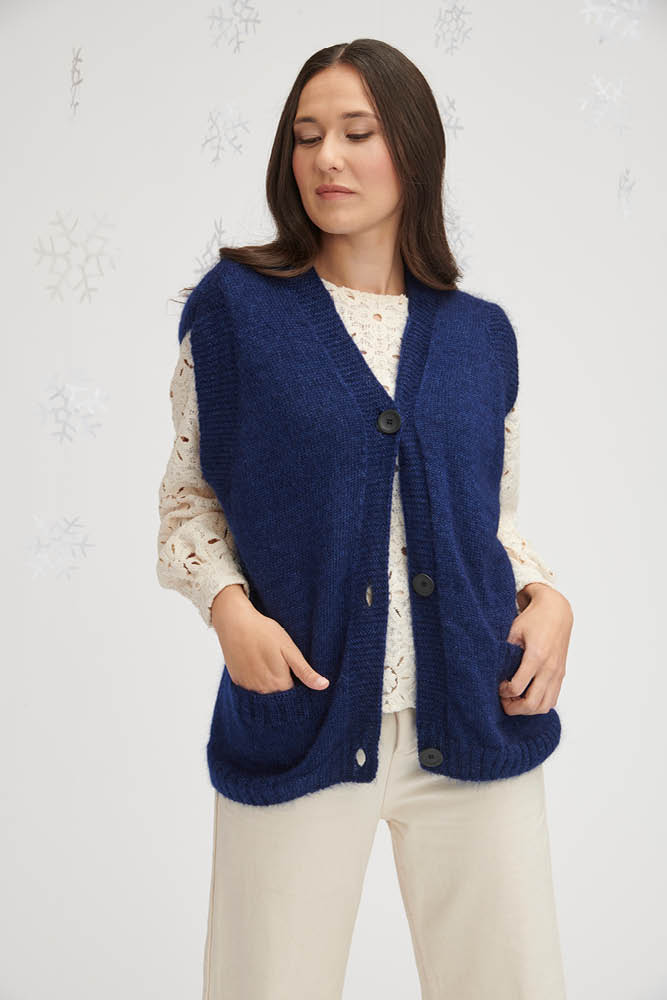 Gilet en laine mohair et soie cosy pour femme