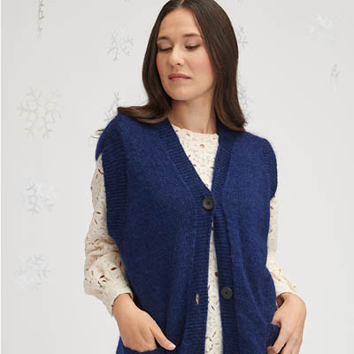 Gilet en laine mohair et soie cosy pour femme