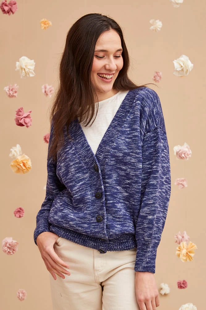 Gilet en coton bio imprimé pour femme 